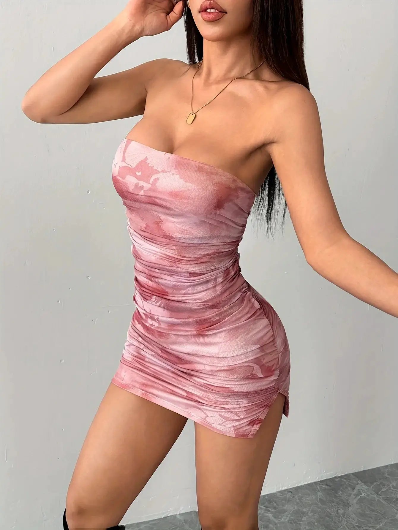 Y2K Summer Womens Mini Dress Spaghetti Straps Print Party Off Shoulder