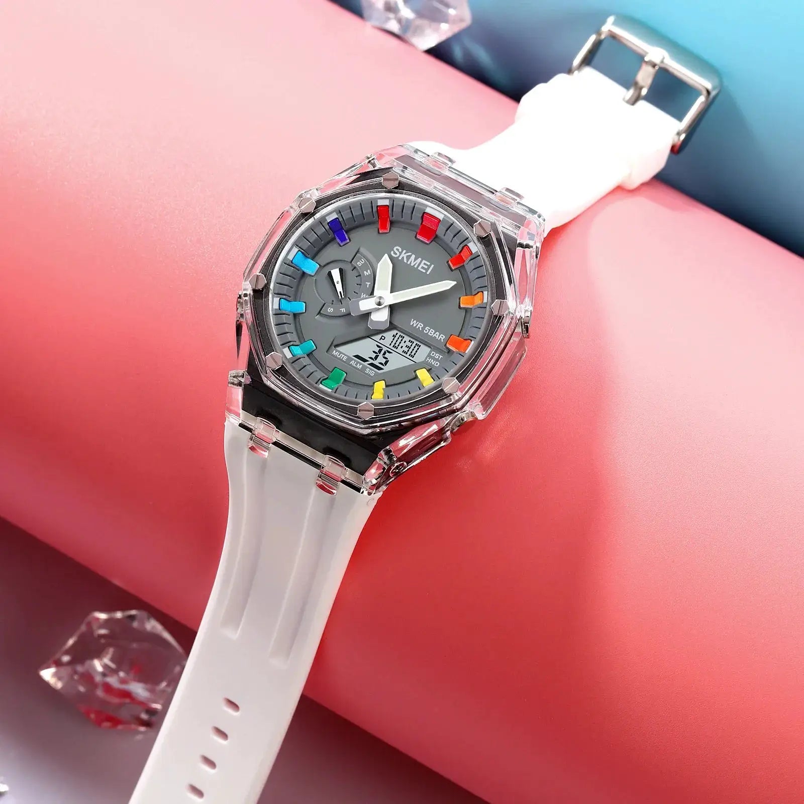 SKMEI 2100 Digital Sports Watch Waterproof Countdown Stopwatch LED Light Dual Time Alarms