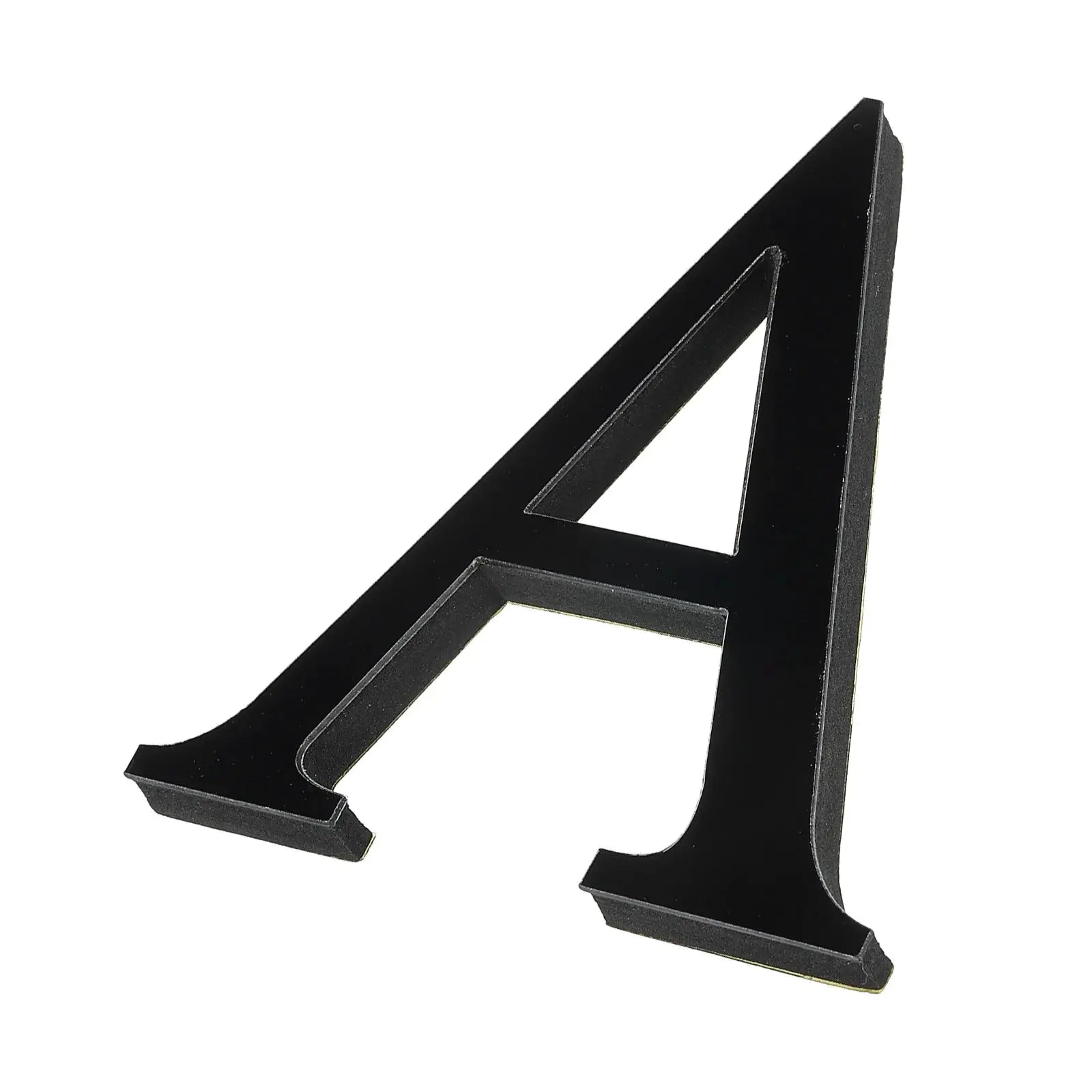 3D mirror acrylic letter A wall art, black finish, self-adhesive, 10 cm, Simples Market