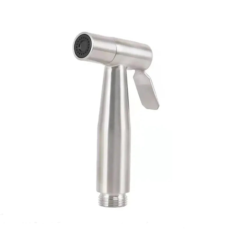 Stainless steel handheld toilet bidet sprayer with lever and black spray head