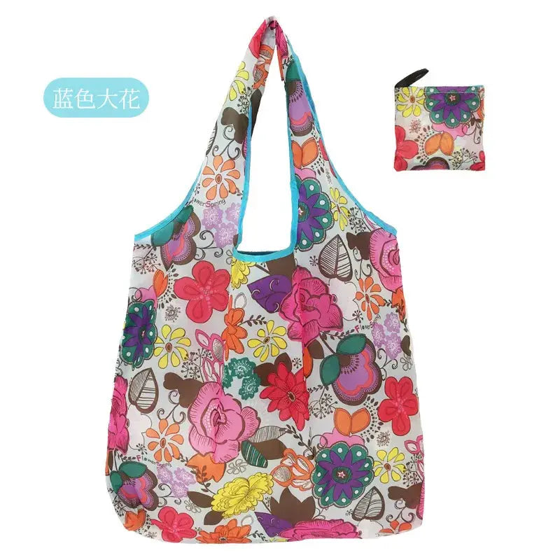 EcoCarry Large Foldable Reusable Tote Bag Made From 190T Polyester For Grocery Shopping Beach Storage
