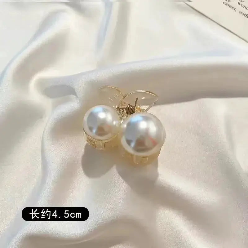 PearlGlow Simulated Pearl Hair Claws for Women Korean Acrylic Large Size Barrette Shark Clip Elegant Secure Hold All Day