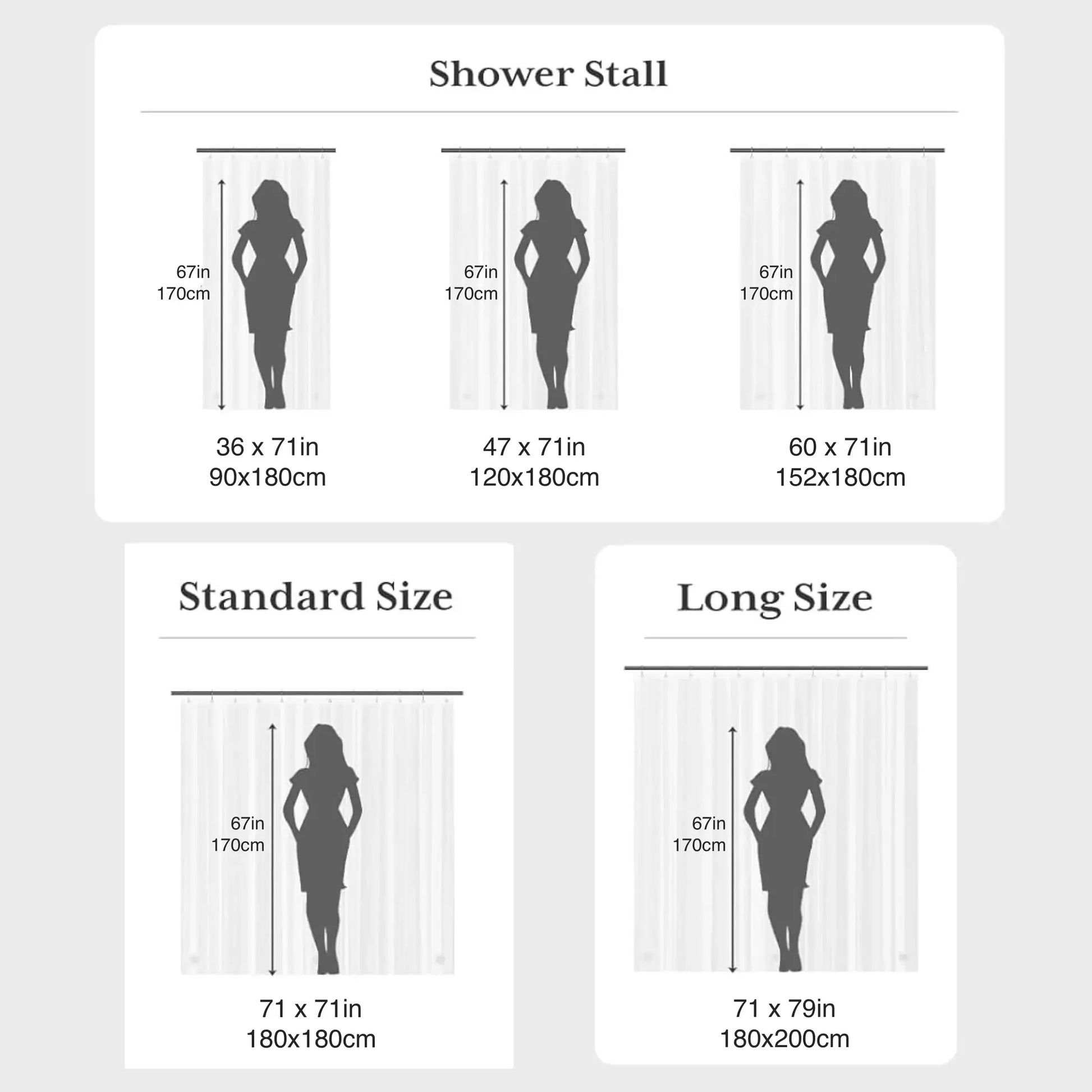 Simples Market 1pc leaf-pattern plastic shower curtain with hooks; transparent bathroom decor, three size options shown