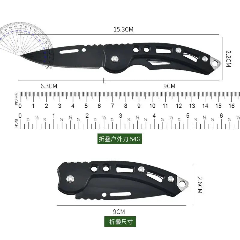 Folding Pocket Knife Stainless Steel Survival Tool for Hunting Camping Fishing Portable Keychain Outdoor Gear