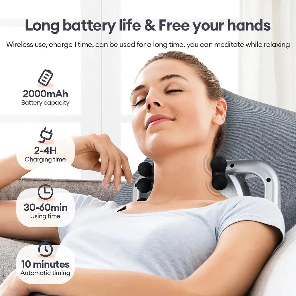 30-Head Body Massage Gun by Simples Market for neck, shoulders, back; high-frequency fascia massager