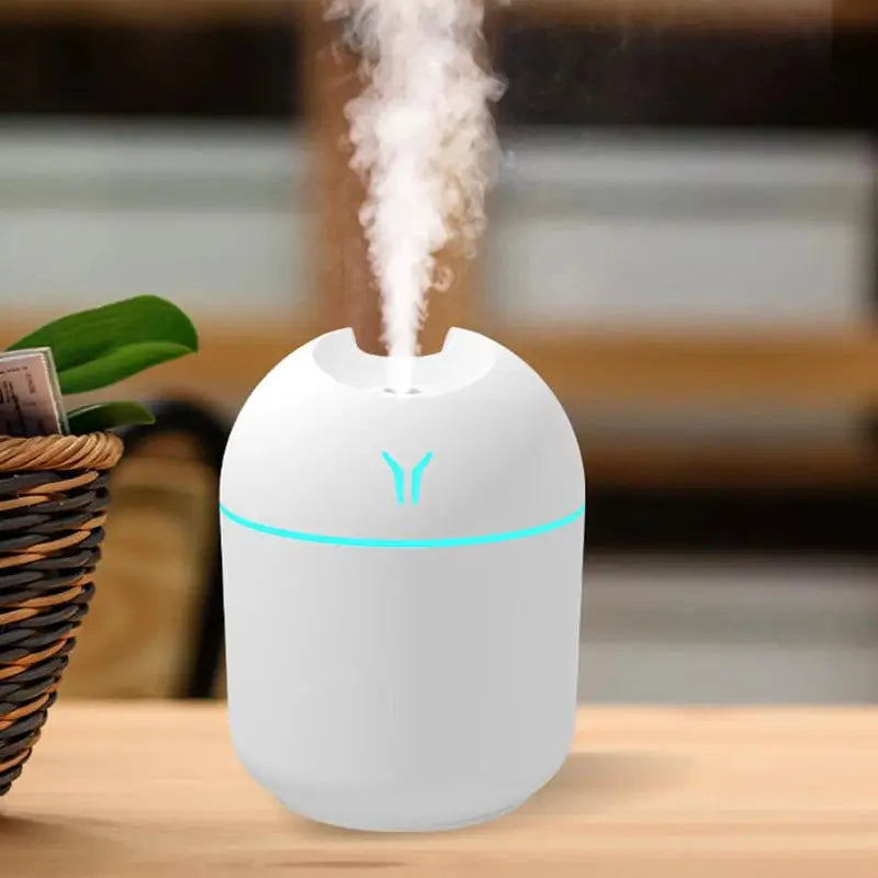 AromaGlow USB Mini Humidifier Aroma Essential Oil Diffuser for Home and Car Ultrasonic Quiet Mist with LED Lamp