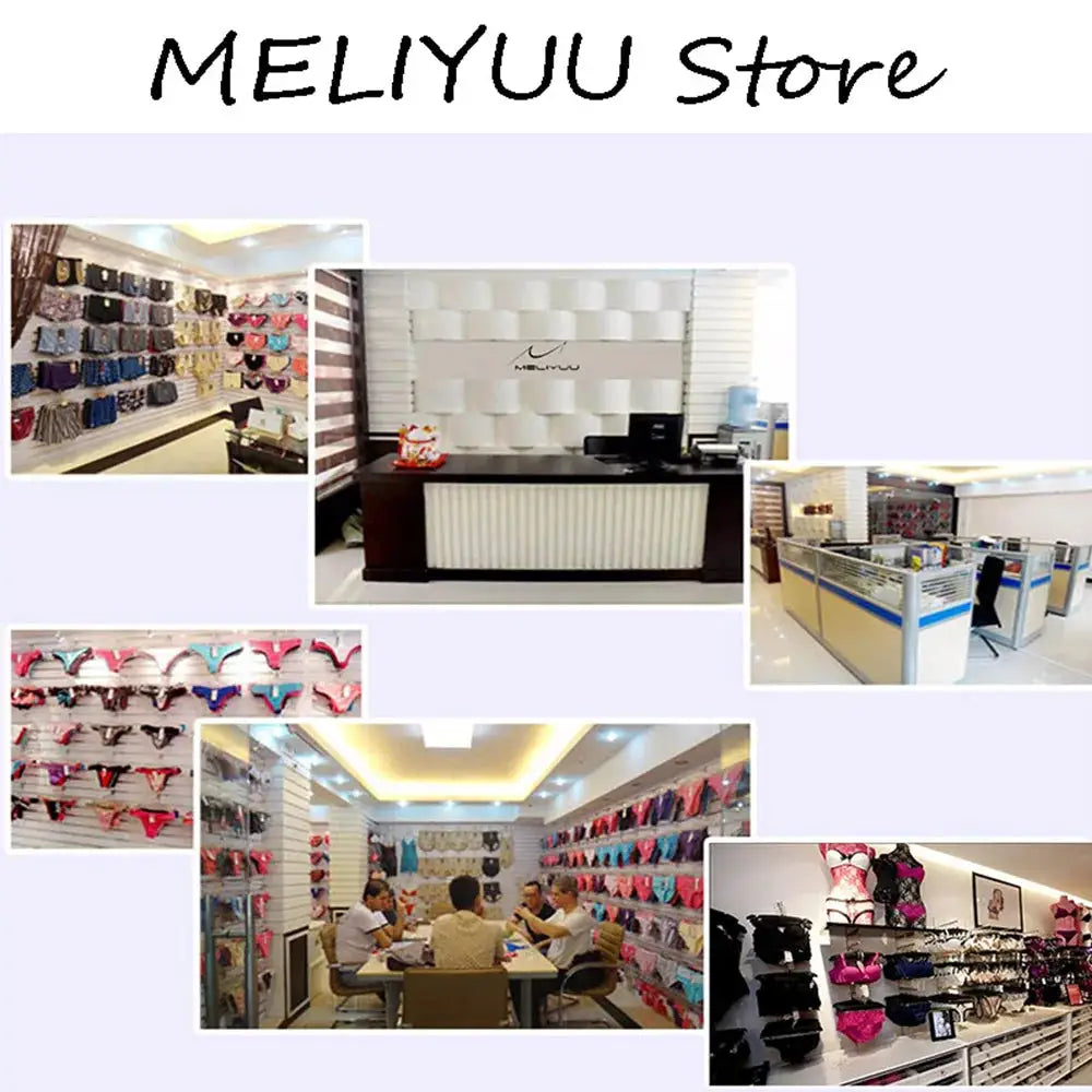 Plus size lace underwire bras displayed in a lingerie store showroom with colorful wall racks