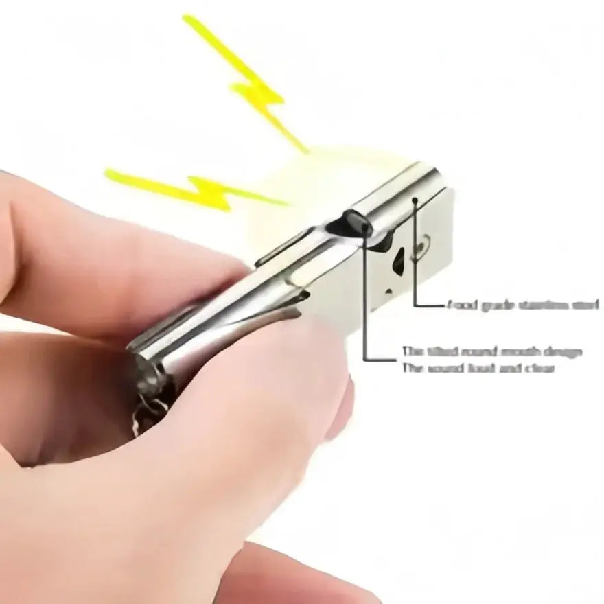 Survival Whistle Keychain For Outdoor Camping And Hiking Loud Emergency Alarm With Double Tube Design