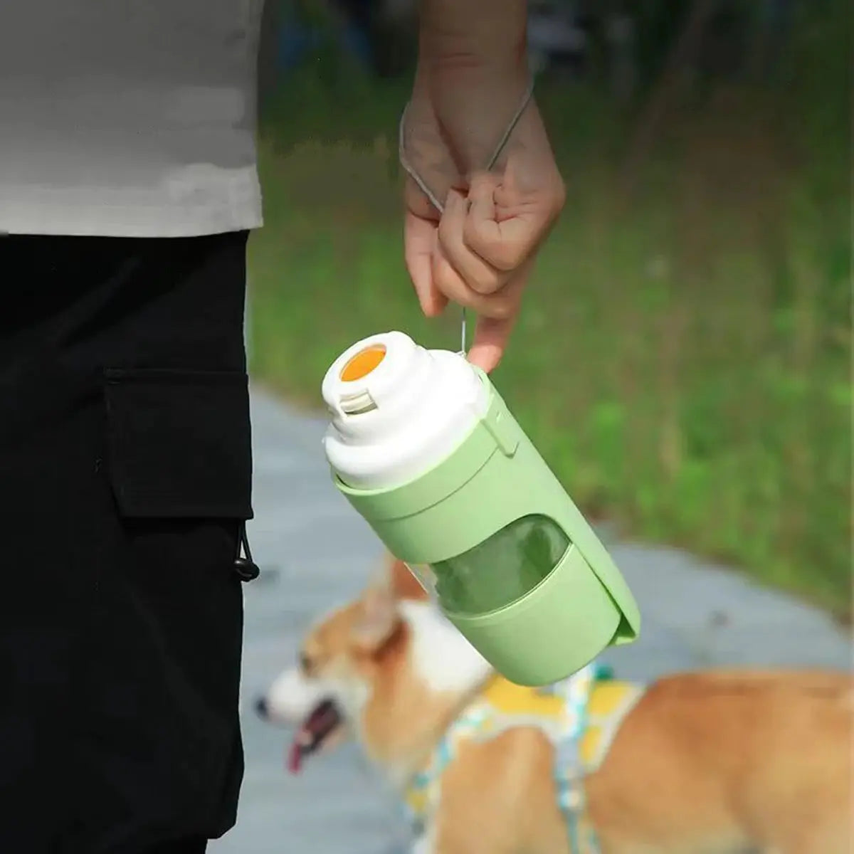 Portable Dog And Cat Water Bottle With Built In Storage Food Container For Outdoor Travel Feeder Bowl Pet Supplies