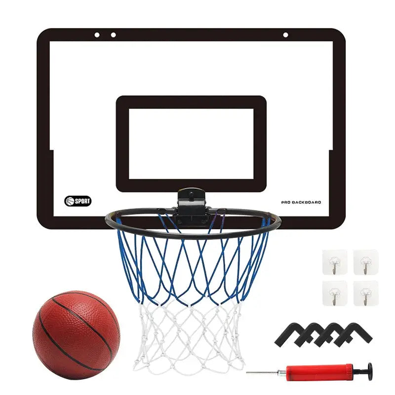 Children's Wall Mounted Silent Nonporous Foldable Basketball Stand For Indoor And Outdoor Use With Basketball