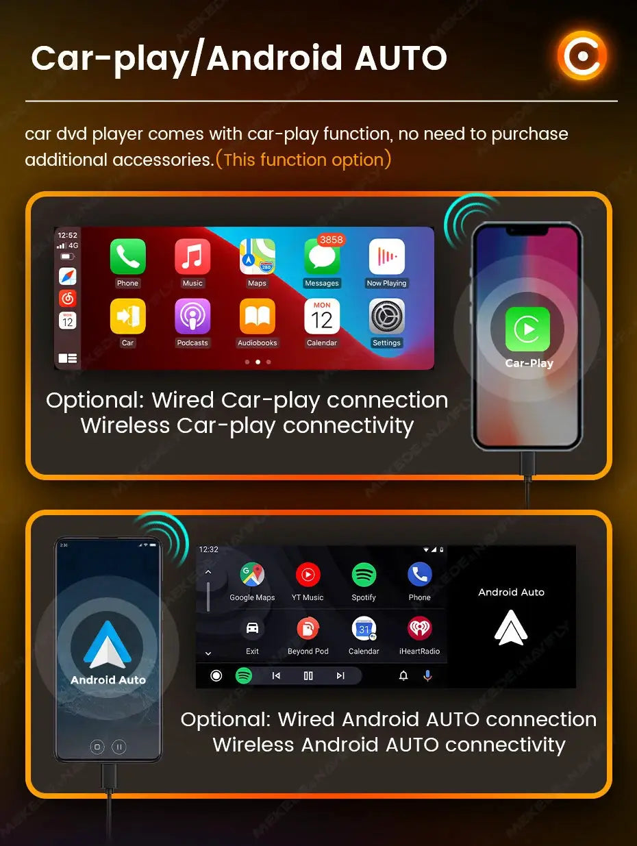 Simples Market 1DIN MP5 6.86-inch car radio with wireless CarPlay and Android Auto
