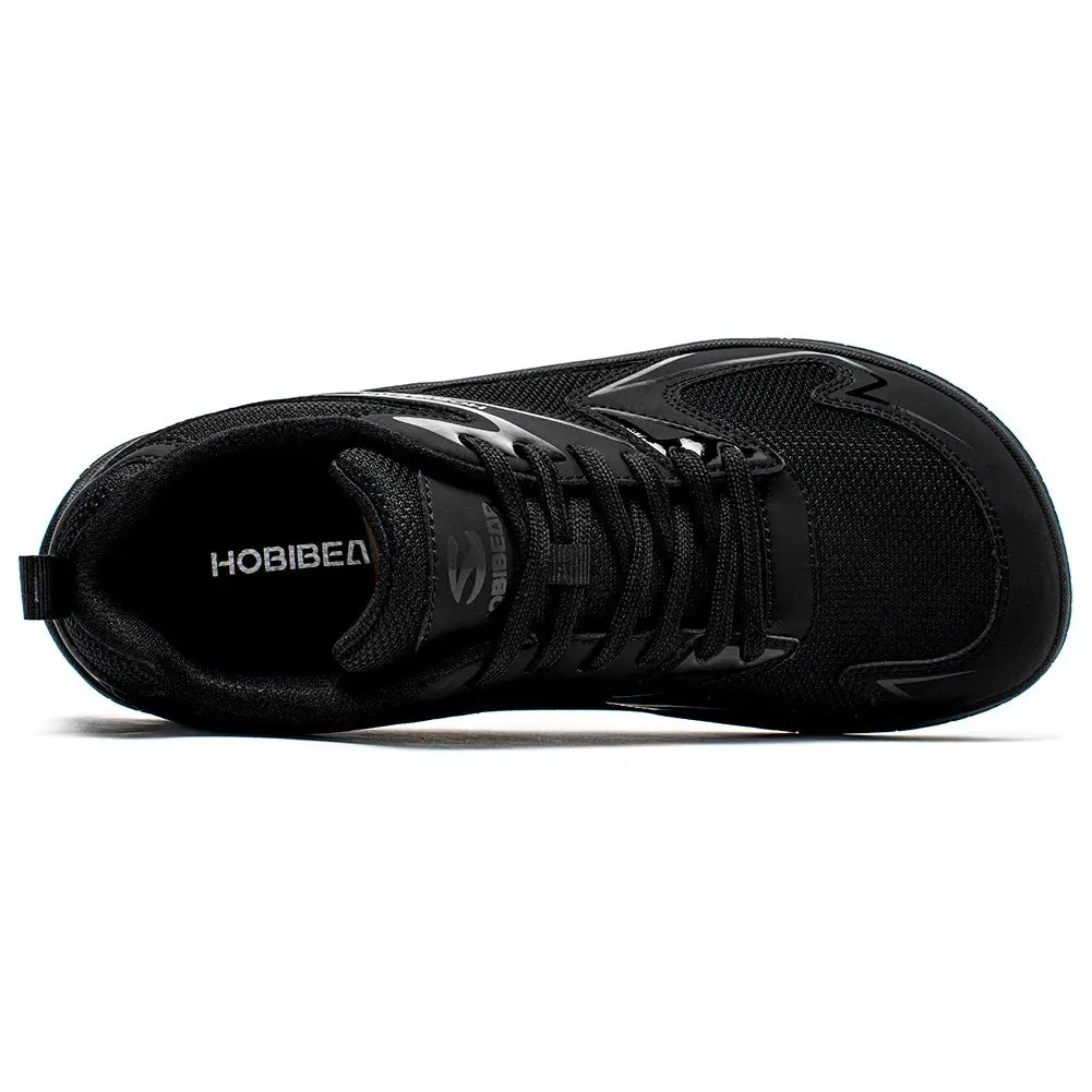 HOBIBEAR barefoot minimalist running shoe, black mesh, unisex wide width