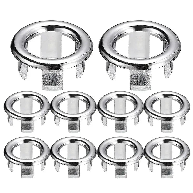 HomeX Round Sink Hole Overflow Cover Durable Plastic Silver Plated Drain Cap For Kitchen And Bathroom