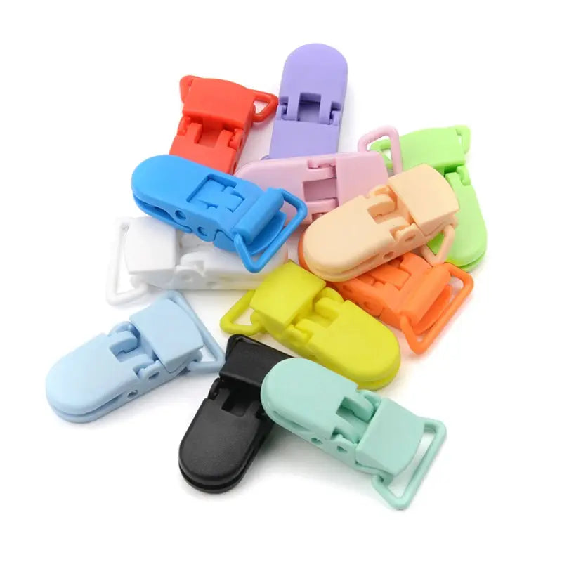 LOFCA Baby Pacifier Clips Set 10 Pieces 15mm and 20mm Plastic Clasps Colorful DIY Toy Jewelry Making