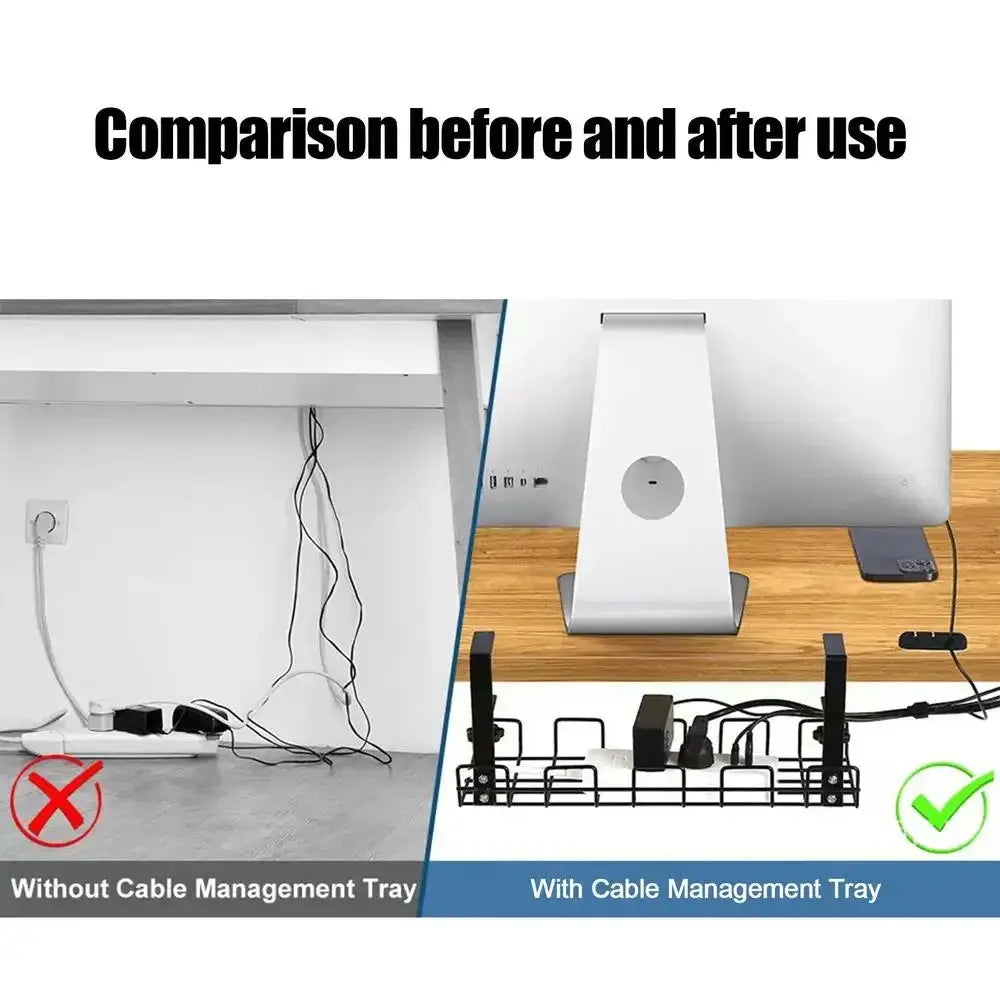 ProDesk Under Desk Cable Management Box No Drill Clamp Design Keeps Cables Neat, Hidden, And Organized