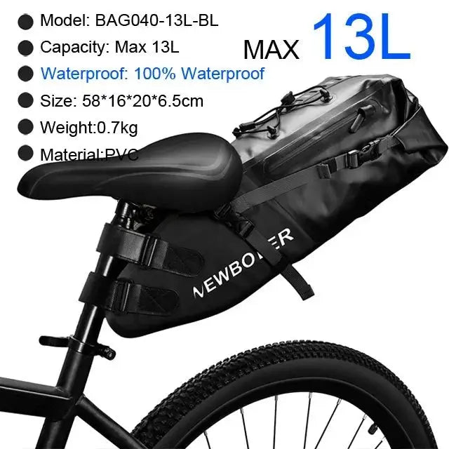 NEWBOLER 10L Waterproof Large Capacity Bike Saddle Bag - Simples Market