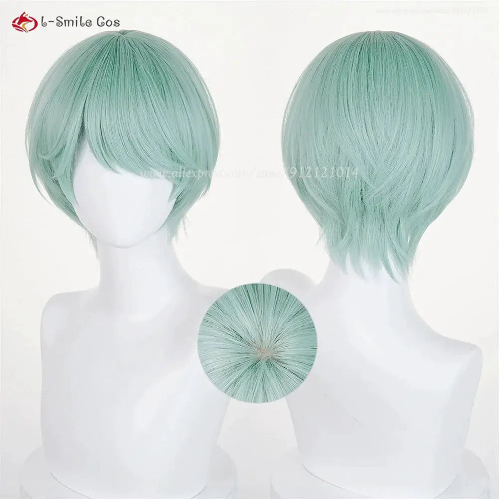 Simples Market cosplay wigs, mint green short bob, 2-pack, heat-resistant synthetic hair, unisex