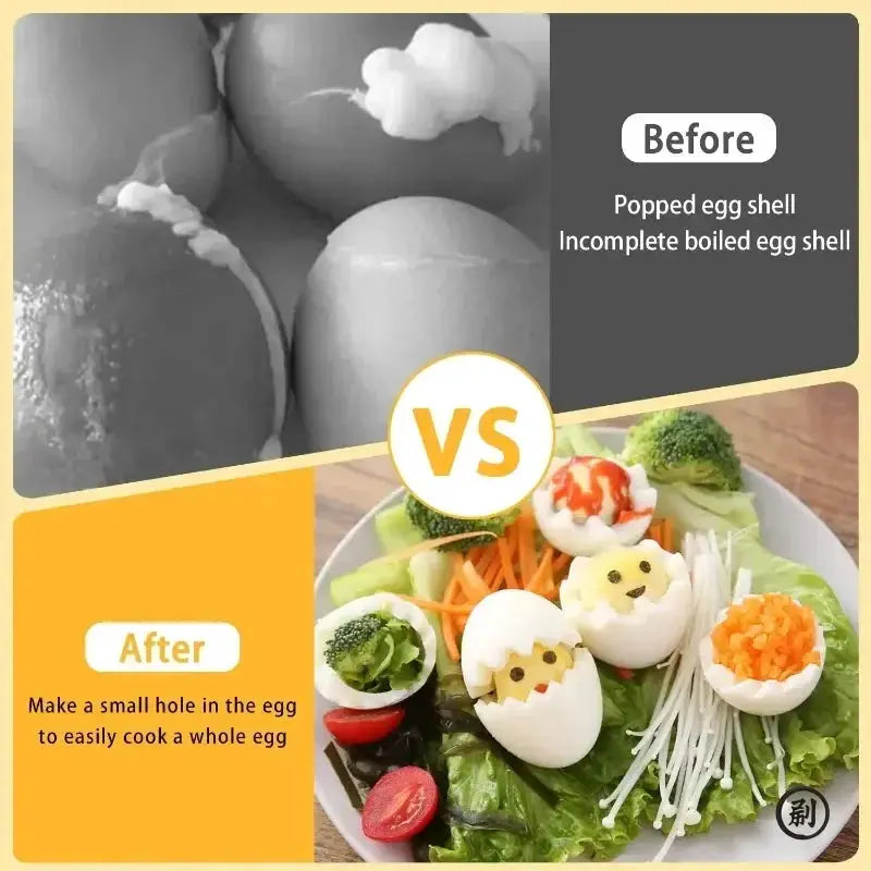 Stainless Steel Egg Piercer Needle Hole Puncher For Boiling Eggs And Easy Peeling Kitchen Tool For Raw Eggs