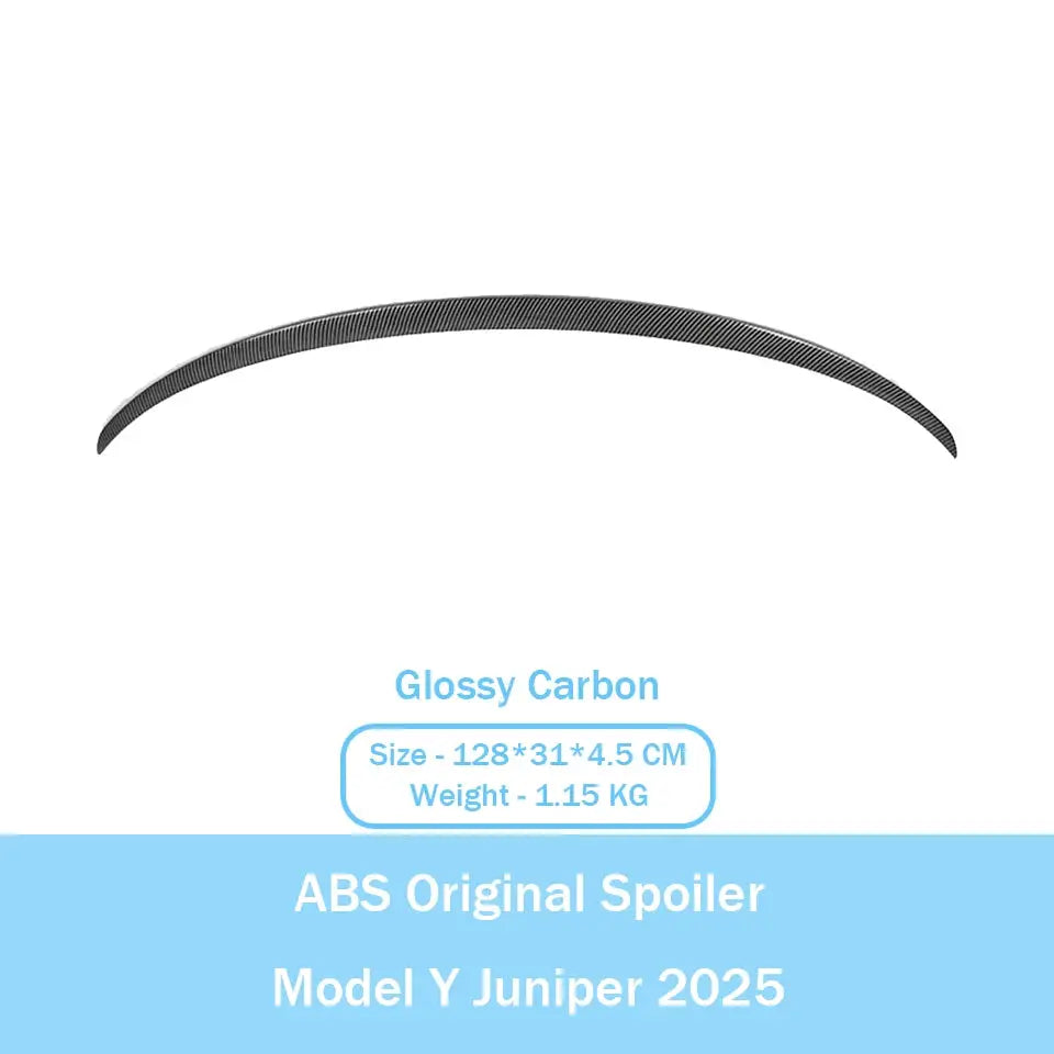ABS carbon fiber spoiler for Tesla Model Y Juniper 2025, glossy carbon finish