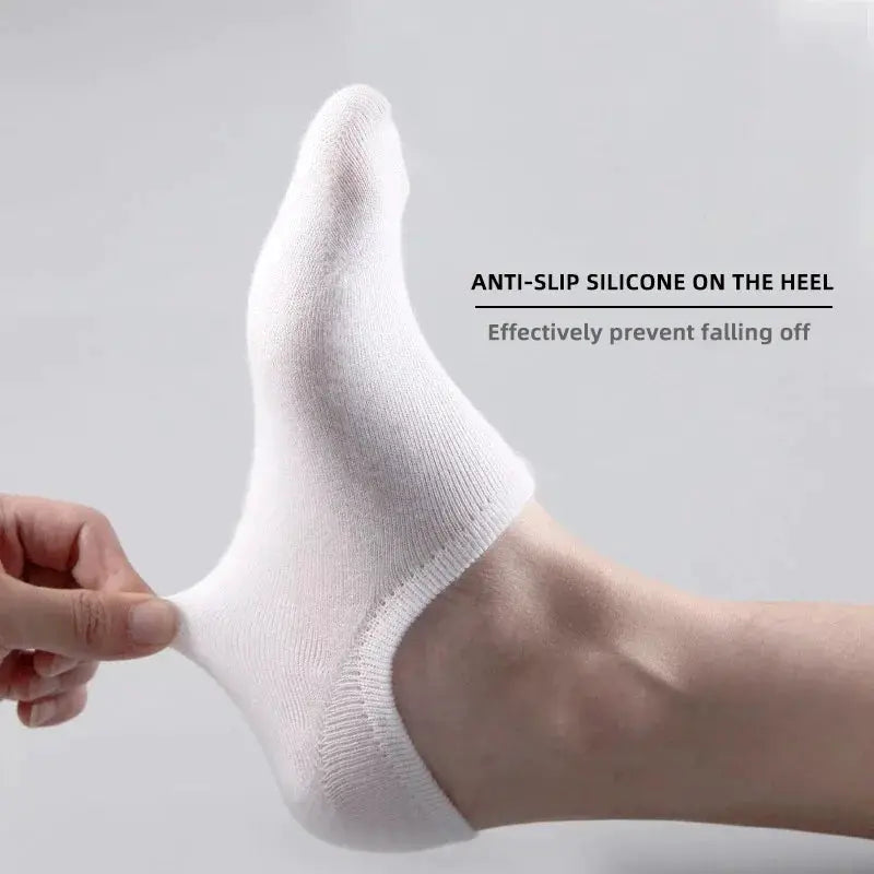 Men Invisible No Show Socks 5 Or 10 Pairs Breathable Cotton Silicone Non Slip Ankle Boat Socks