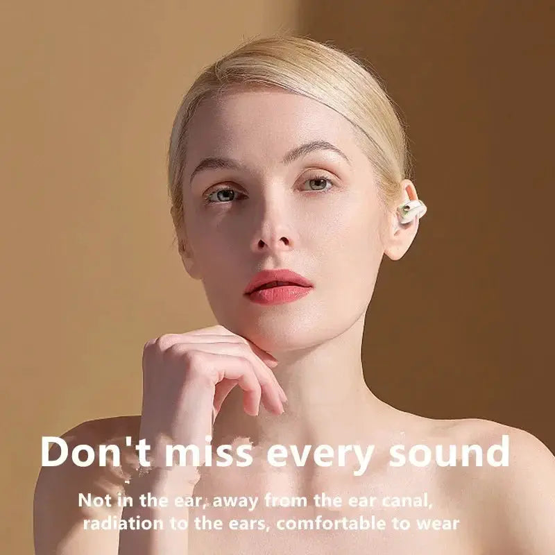 NovaSound Bone Conduction Earclip Headphones Bluetooth Wireless Open Ear Design With Noise Cancelling Mic For Sports