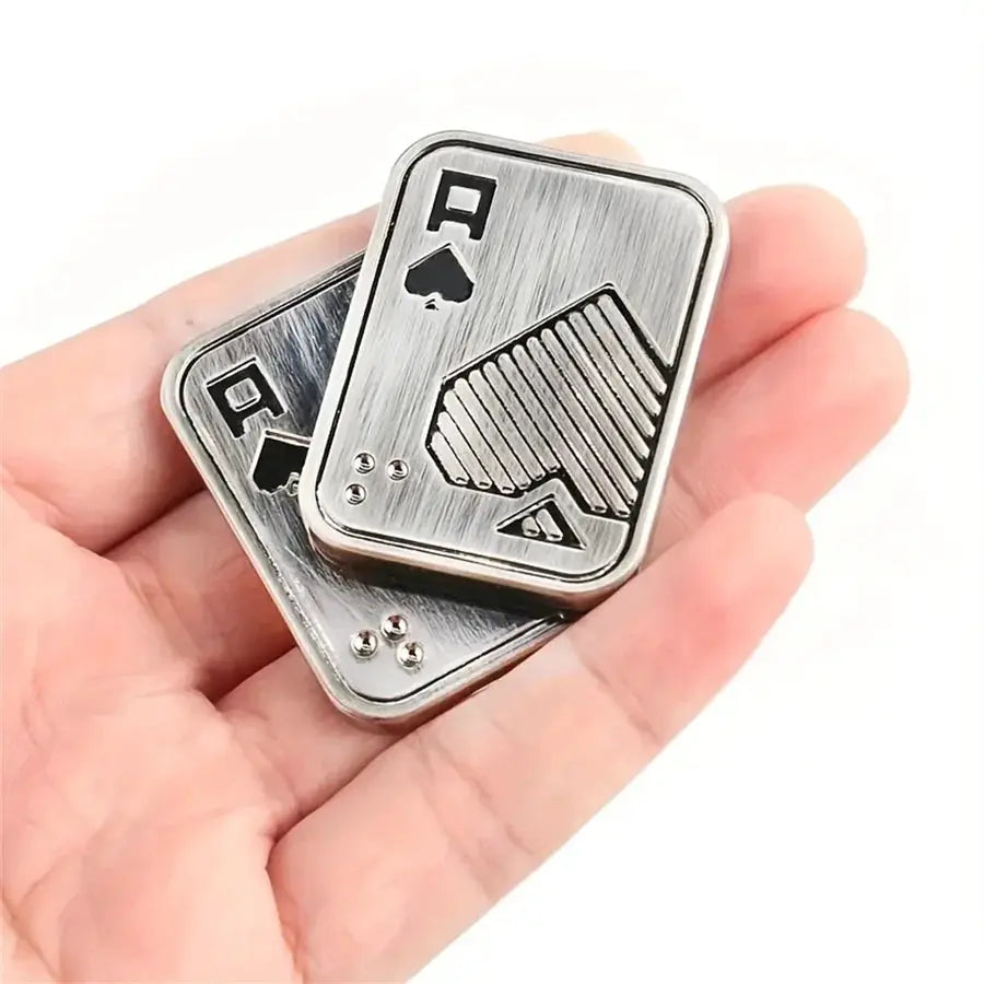 Metal Fidget Toy Push Card Slider Stress Relief For Focus Haptic Coin Office Desk Gift