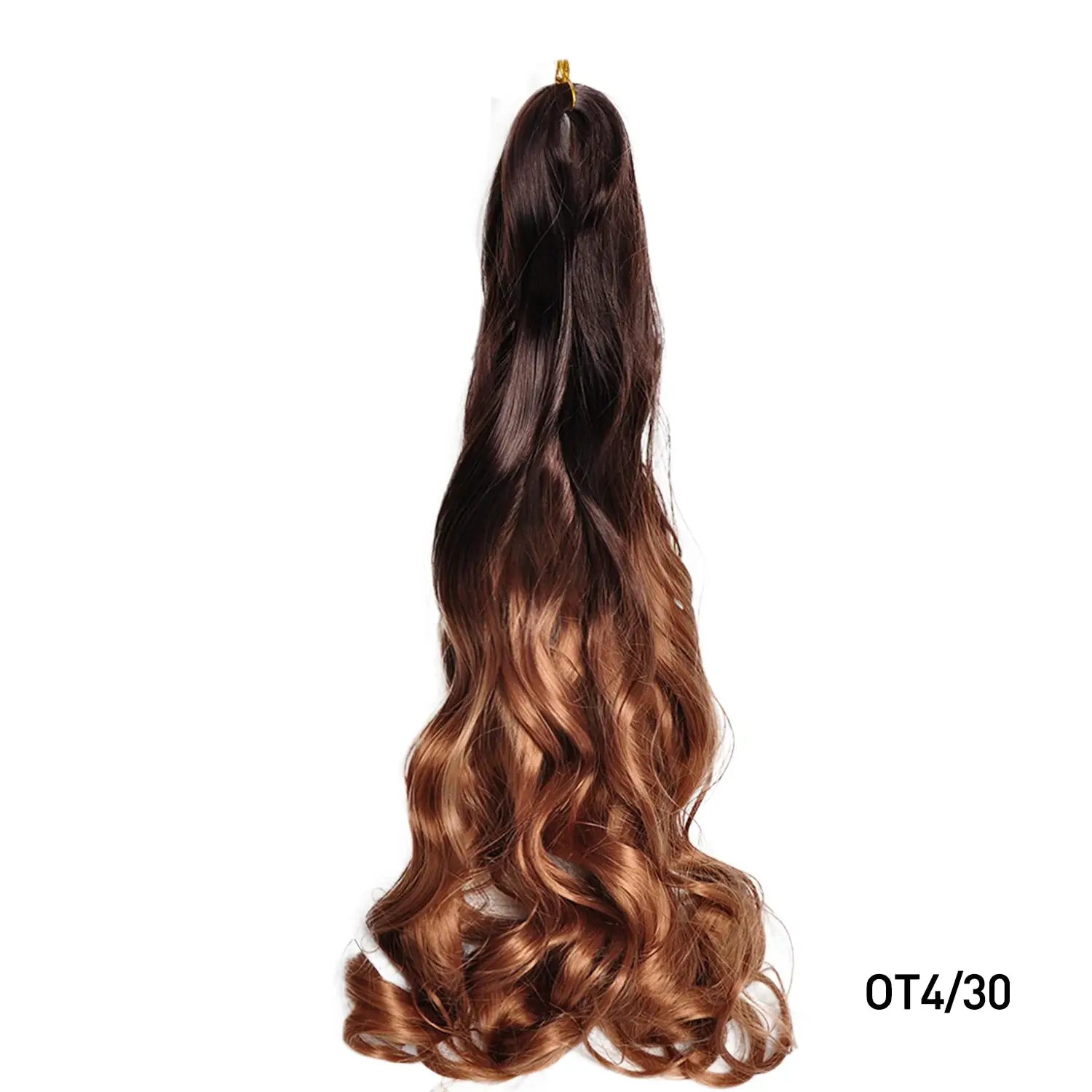 French Curls 24in synthetic spiral braiding hair, dark brown to copper ombre OT4/30