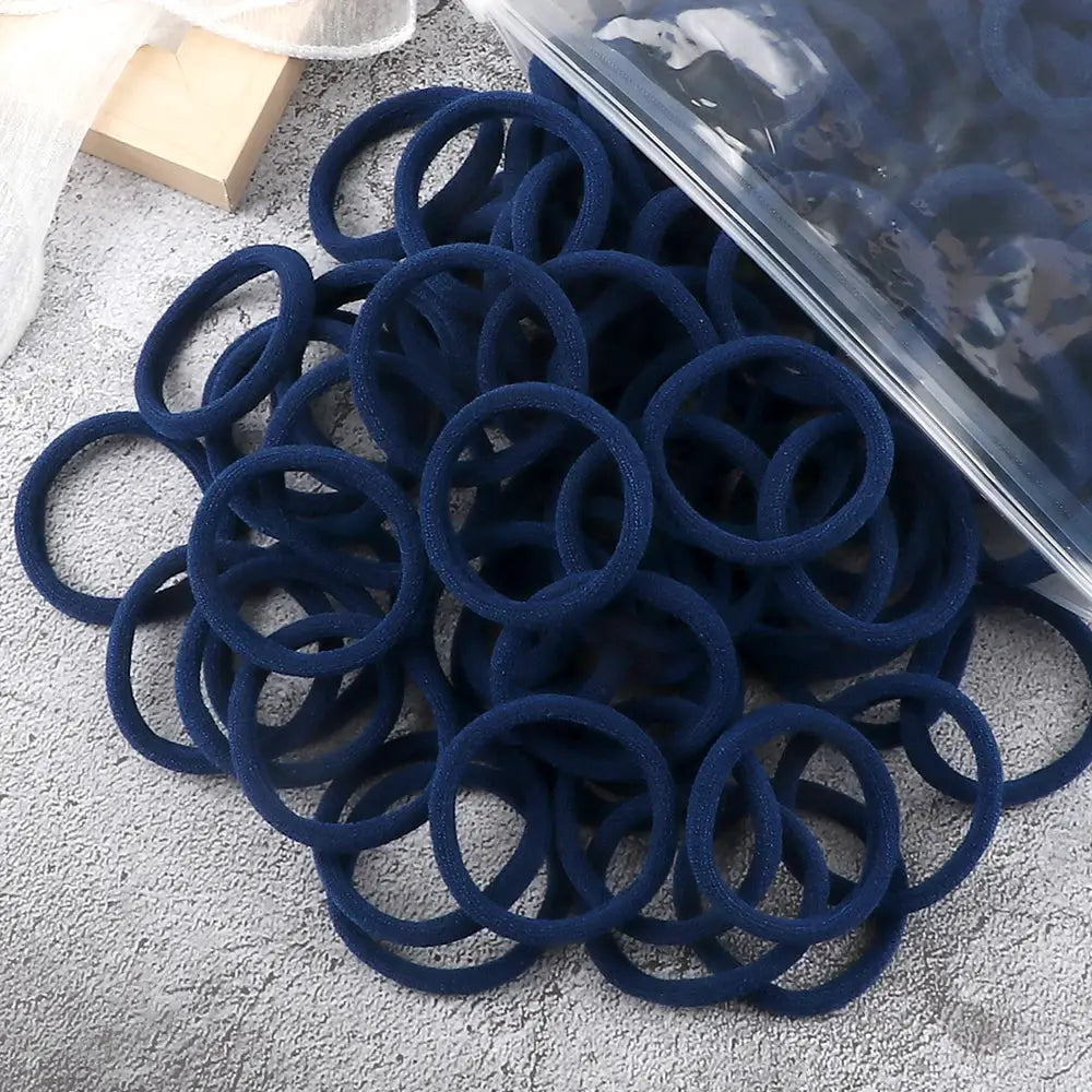 NovaHair 50 Pcs Mixed Colors Hair Bands 4 Cm Elastic Hair Ties Ponytail Holders Gentle Hold For Everyday Ponytails