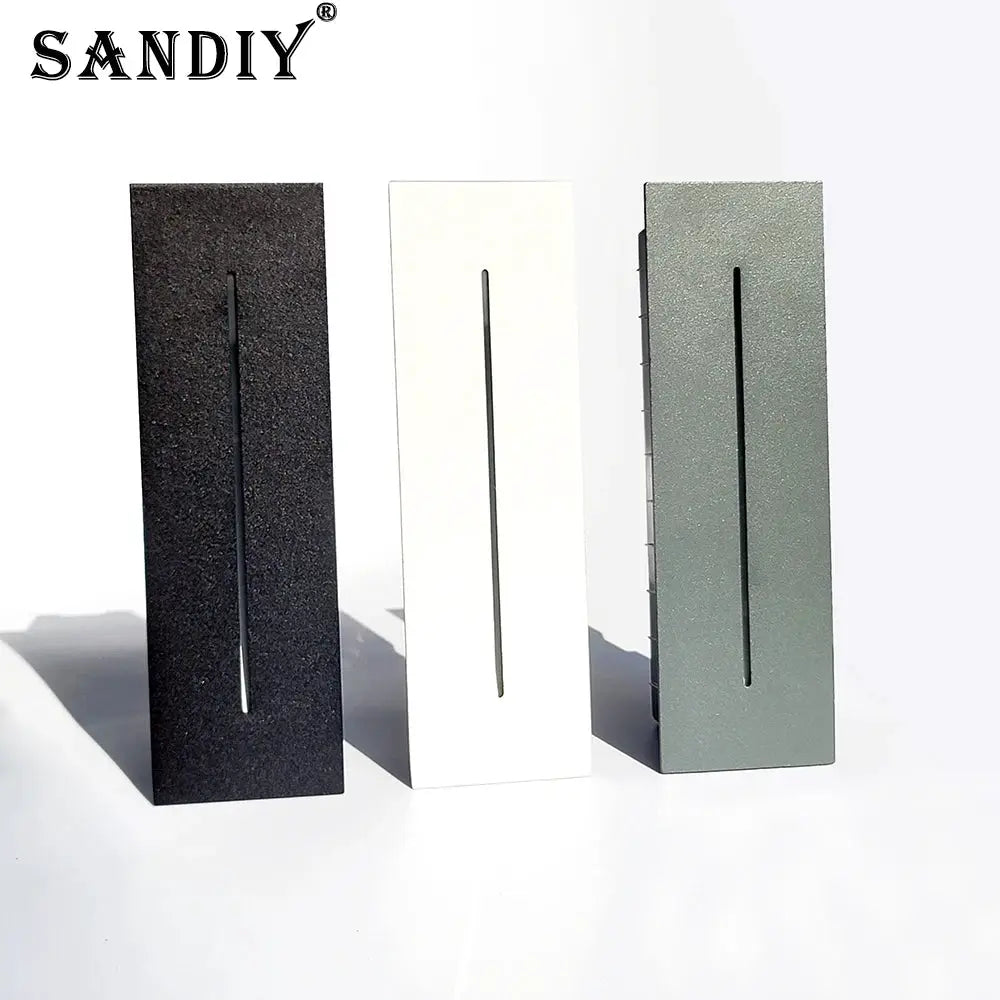 SANDIY 3W LED wall light set; slim vertical slot panels in black, white, and gray textured finishes (3 pcs)