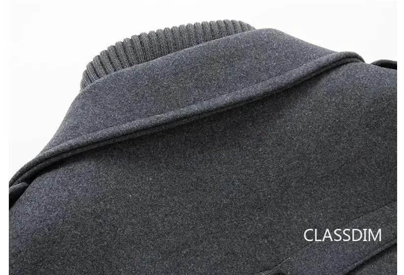 Men's charcoal gray wool-blend trench coat by Simples Market