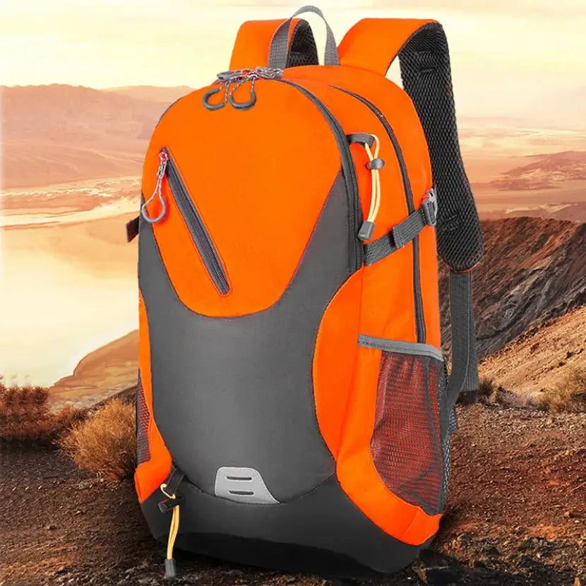 Simples Market Classic 40L outdoor backpack, orange-gray waterproof travel bag for men and women