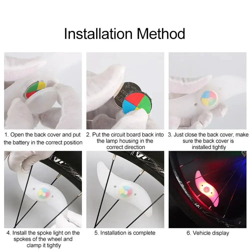 Colorful Bike Wheel Spoke Lights Waterproof LED for MTB and Balance Bikes with Multi Flash Modes