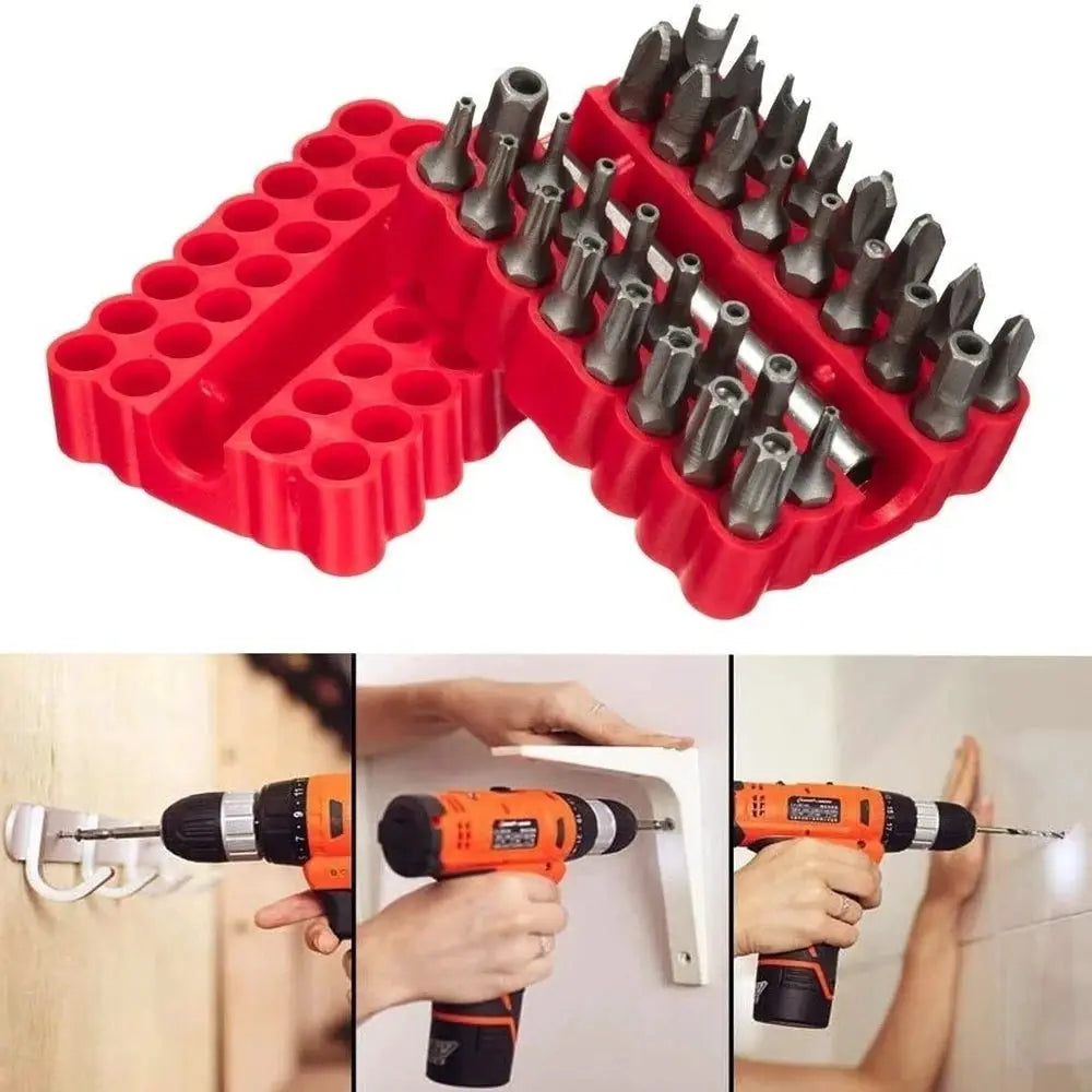 ZOMASOU 33 Piece Magnetic Security Screwdriver Bit Set 1 Quarter Inch Shank Includes Torx Hex Spanner Tri Wing Bits