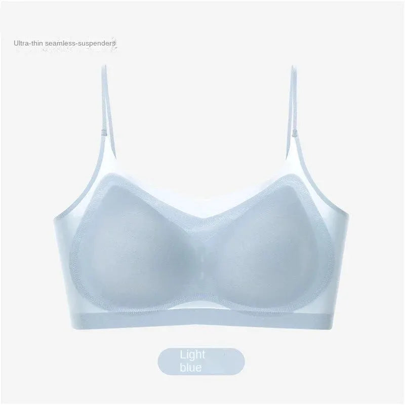 SilkEase Ice Silk Ultra Thin Seamless Wireless Padded Bra For Women Plus Size Breathable Comfort