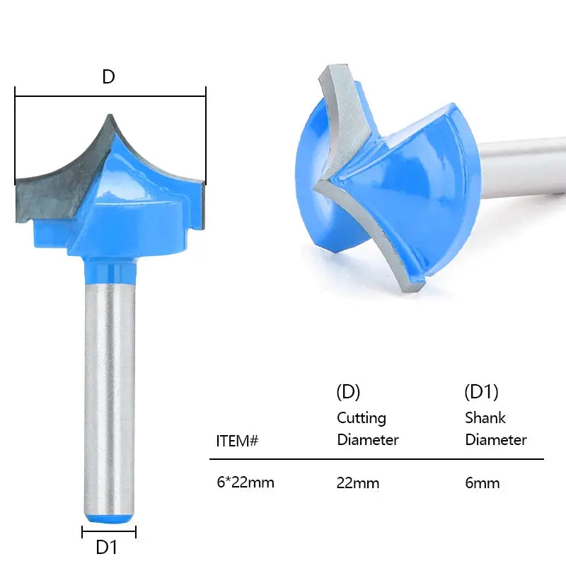 XCAN 6mm Shank CNC Round Nose Milling Cutter Solid Carbide Bit For Woodworking 12-32mm Round Point Cut Bit 1pc