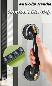 Shower handle grab bar with suction cups, Simples Market anti-slip black handle with gold accents