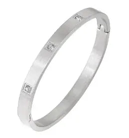 Stainless Steel Zirconia Bracelet For Women Fashion Jewelry Bangles Elegant Accessory