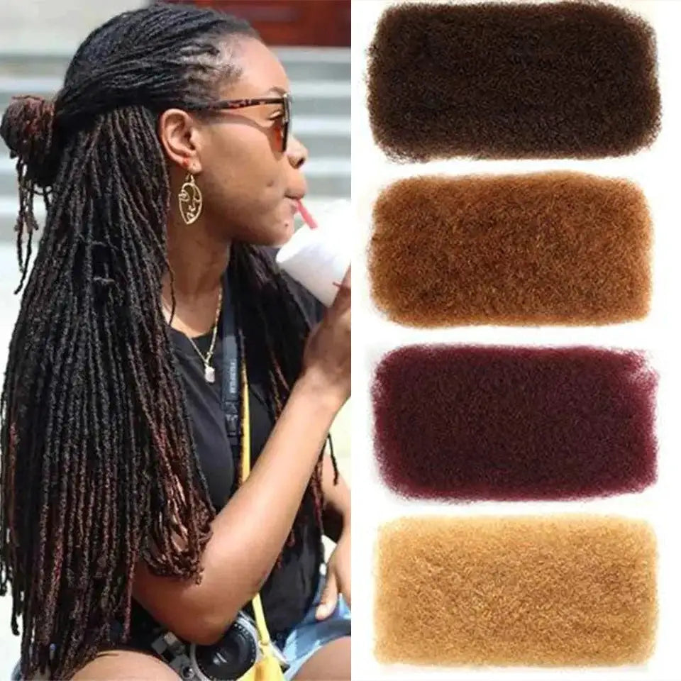 Afro Kinky Curly bulk human hair for braiding by Simples Market; soft, lightweight, no attachments; 4 color options.