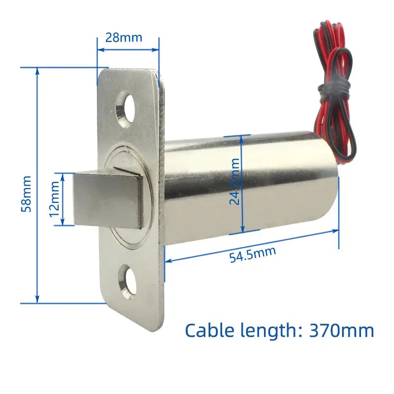Embedded electric bolt lock by Simples Market, stainless steel body, DC12V/24V for wooden doors