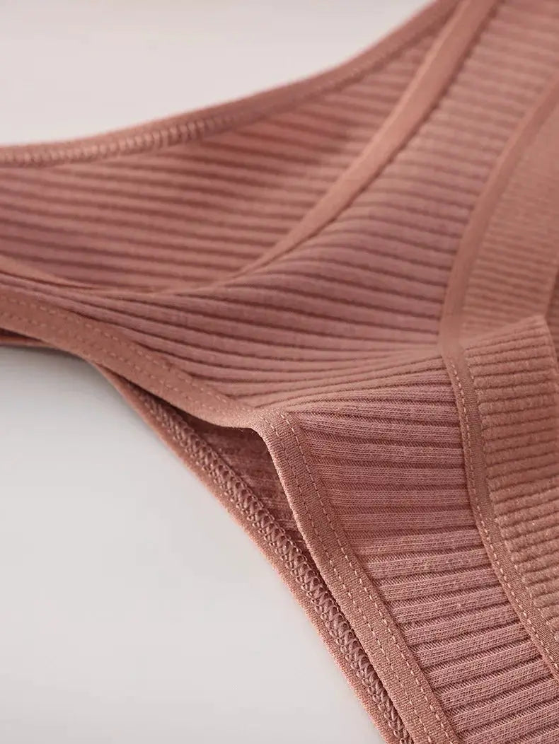 Cotton thong by Simples Market in dusty pink ribbed fabric
