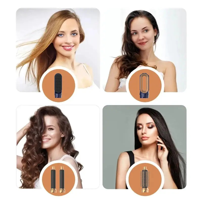 Simples Market 5-in-1 hair styler set with ionic dryer, hot comb, straightener and brush attachments