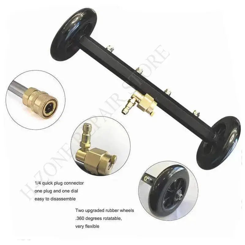 Simples Market 5000 PSI car chassis water broom with 16-inch wheels and two extension rods
