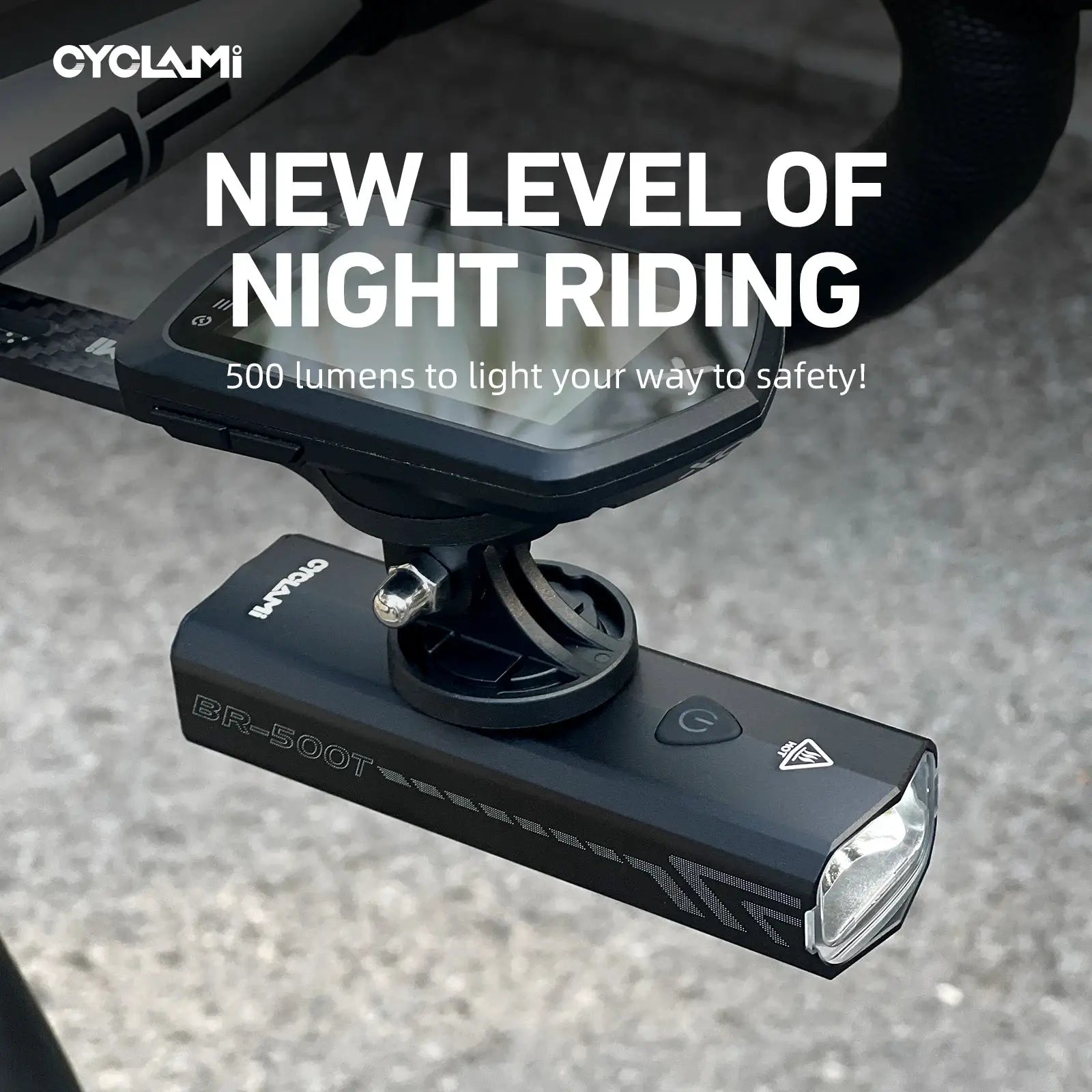 Cyclami Bicycle Front Light 500 Lumen Rechargeable 2000mAh Waterproof Headlamp Type C Compatible Mtb Road Cycling Lamp