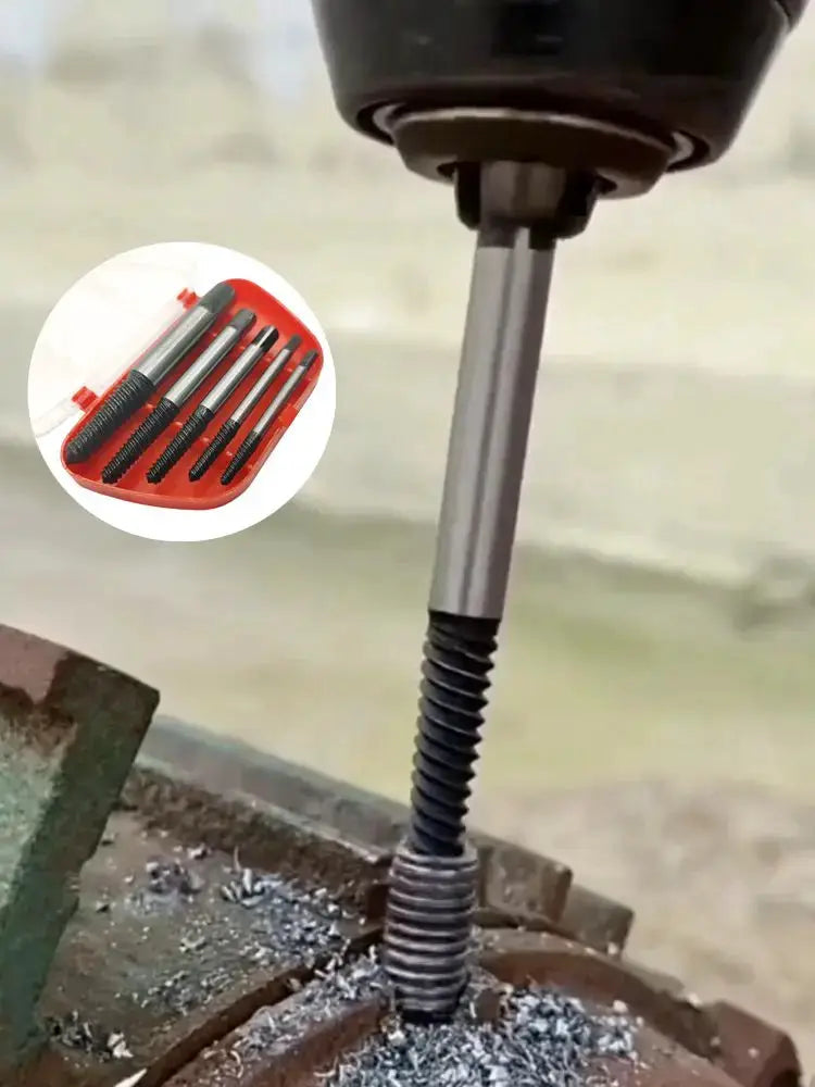 5 Piece Screw Extractor Center Drill Bit Guide Set For Removing Broken Damaged Bolts And Screws DIY Woodworking