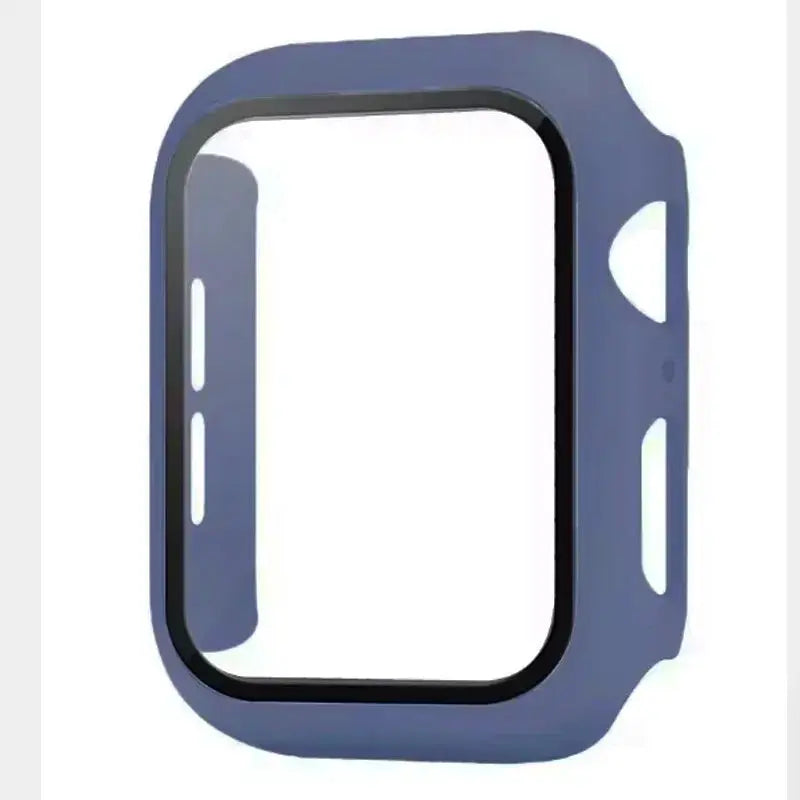 Apple Watch tempered glass+case in blue protective frame by Simples Market (38-46mm)
