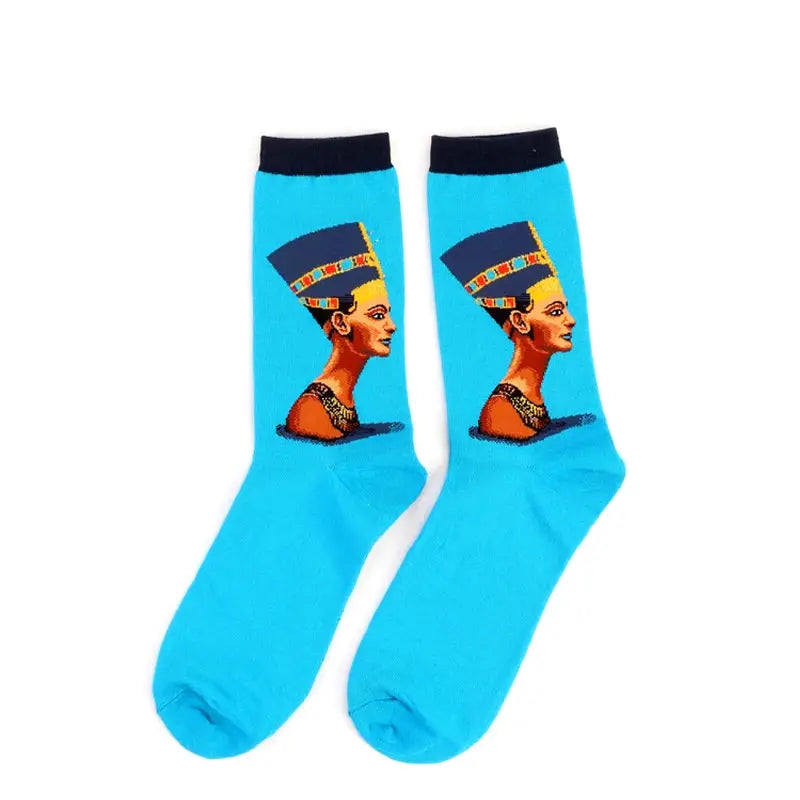 Van Gogh Mural Inspired Retro Men Socks 1 Pair Autumn Winter World Famous Oil Painting Series Funny Socks