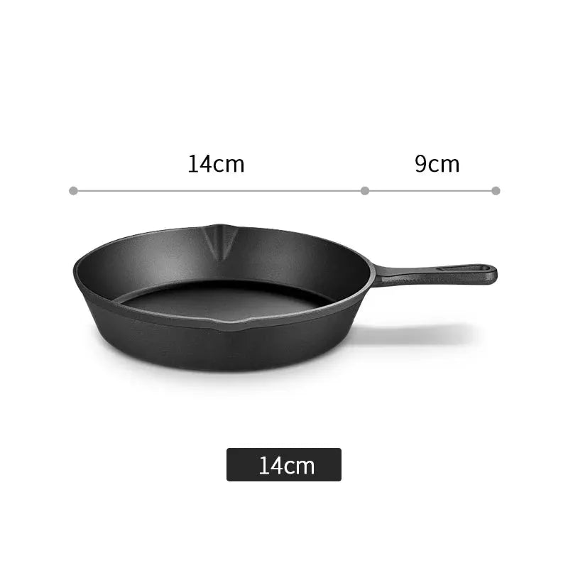 Cast Iron Frying Pan Set 14cm 16cm 20cm Nonstick Skillet Induction Compatible Breakfast Omelette Pancake Pan