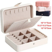 LuxCarry Portable Jewelry Storage Box For Travel Waterproof PU Leather Organizer With Large Capacity