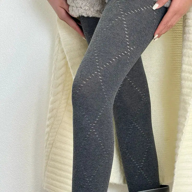 VelvetWeave Knitted Tights For Women Ultra Thin Jacquard Pantyhose For Autumn And Winter Warmth