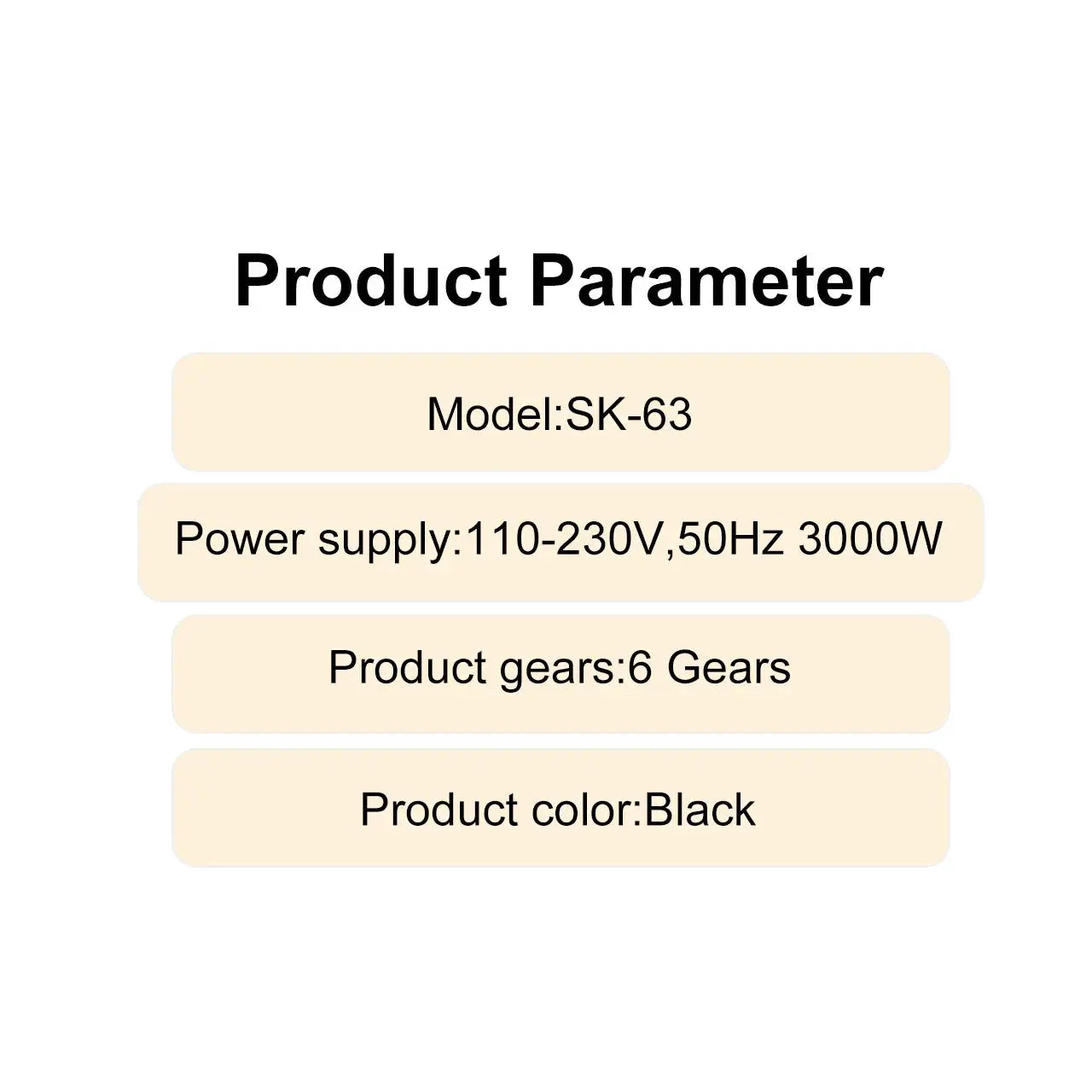 Simples Market SK-63 hair dryer, black, 6 gears, 110-230V, 3000W